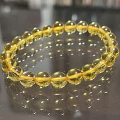 天然シトリン ブレスレット 約8mm 内径約5.5cm イエロー 黄色のサムネイル