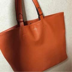 オレンジ レザートートのサムネイル