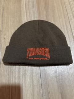 HUF THRASHER ニット帽 ビーニー ブラウンのサムネイル