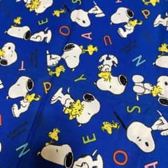 未使用の生地  スヌーピー  青色のサムネイル