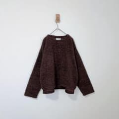 Shimamura tal.by yumi. Tape Pullover, Size M, Brown Knit