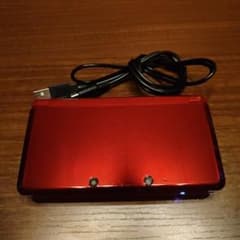 Nintendo 3DS レッド 本体のみ 非純正充電ケーブル付き　ジャンクのサムネイル