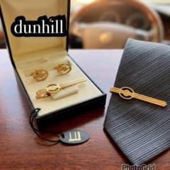 Dunhill 던힐 커프스 넥타이 핀 세트 골드 태그 케이스