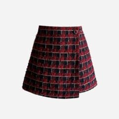 sheller シェリエ check tweed wrap culottes - メルカリ