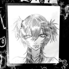手描きイラスト 原画 オリジナル 色紙 V系？ 鉛筆 - メルカリ