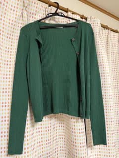 MOUSSY リブカーディガン グリーン Fサイズのサムネイル