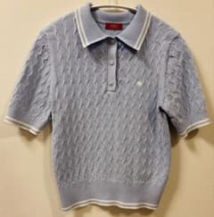 【POLO BCSコラボ】ニット　ポロシャツ　半袖 （ライトブルー、M）のサムネイル