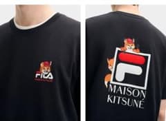 正規品 海外限定 メゾンキツネ×フィラ コラボTシャツ ネイビー KITSUNE