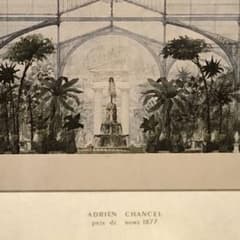 ポスター　アート　額装　建築　建築パース　フランス　レトロ