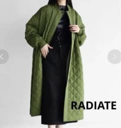 RADIATEラディエイト ベースボールカラーキルティングロングコート 