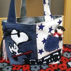 モコモコスヌーピー ハンドメイドトートバッグ リメイクのサムネイル