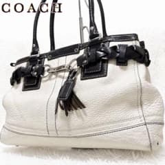 coach shoulder bag leather tassel 金具 - メルカリ