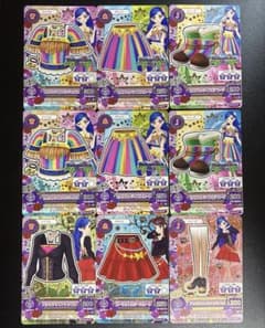 アイカツ カード セルフストライプコーデ ガーネットコーデ 9枚セットのサムネイル