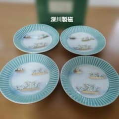 希少 美品 深川製磁 金襴草花 青磁中皿 和皿揃え 4枚 - メルカリ
