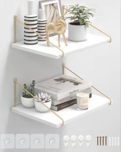✨新品未開封✨ホワイトウォールシェルフ 42cm x 29.8cmのサムネイル