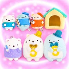 Sumikko Gurashi Plush Toy Set of 7 (5th Anniversary Edition): Polar Bear, Lizard, Cat
