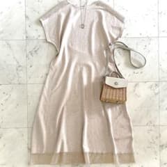 新品 モラビトスペル レース刺繍サマーニットワンピース フレンチ 