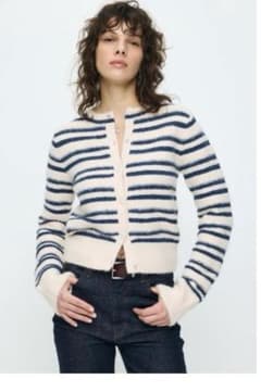 完売品タグ付き　MOUSSY ボーダー カーディガンのサムネイル