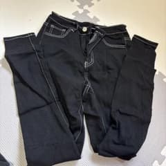 スキニーパンツ ブラック ホワイトステッチのサムネイル