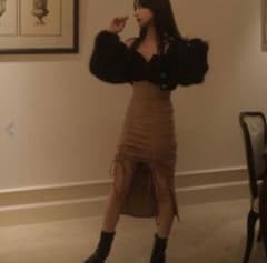 melt the lady ハイウエスト フロントオープン スカート ベージュ