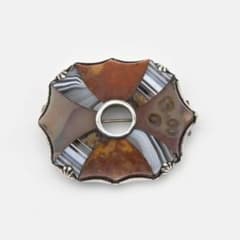 花形の銀製のブローチ メノウ スコティッシュ s0087 - メルカリ