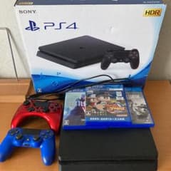 ps4本体とコントローラー2個、ソフト3本のセットのサムネイル
