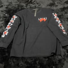 【美品】AMIRI ロンT ハートロゴ 袖ロゴ 長袖 カットソー 青色　ブルー 美品】AMIRI ロンT ハートロゴ 袖ロゴ 長袖 カットソー ホワイト