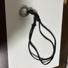 ヴィンテージライクブラックコードネックレス/サークルのサムネイル