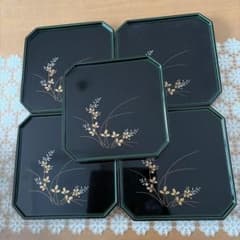 漆器 菓子皿 5枚セット 草花蒔絵 八角形 - メルカリ