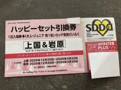 上国&岩原スキー場 共通リフト 1日入場券＋◇大人1枚・ジュニア1枚