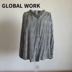 GLOBAL WORK ギンガムチェック 長袖シャツ Mのサムネイル