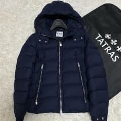 極美品】タトラス DOMIZIANO ダウンジャケット ネイビー シルク混 S 