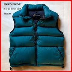 【良カラー】 ムーンストーン ジップアップダウンベスト ピーコックグリーン M 良カラー】 ムーンストーン ジップアップダウンベスト ピーコック