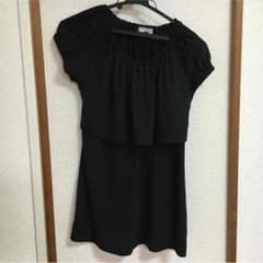 L 授乳服 半袖 黒 トップスのサムネイル