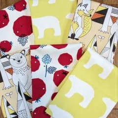 【北欧風】はぎれ カットクロス 6枚セット アニマル柄 トマト柄 まとめ売りのサムネイル