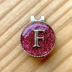 ゴルフマーカー"イニシャルF"ベビーピンク