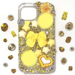 プリン iPhone15 ハードケース 黄色 キラキラのサムネイル