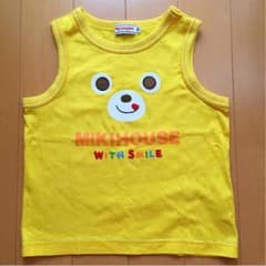 ミキハウス☆くまのプッチーお顔タンクトップ 90cm 黄色のサムネイル