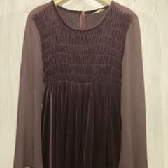 ベルベット&シフォン袖　ワンピース　サイズM程度のサムネイル