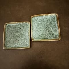 小樽焼き角皿2枚セット未使用のサムネイル