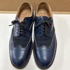 LOUIS VUITTON ウィングチップ デニム レザーシューズデニム切り替え