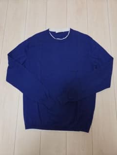 Cruciani クルチアーニ 27ゲージ コットン クルーネック ニット青50 Cruciani クルチアーニ27ゲージコットン クルーネックニットネイビー50