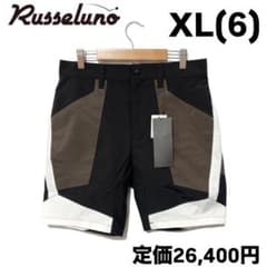 新品 ラッセルノ ゴルフ カラーパネル ショーツ ブラック XL ゴルフ