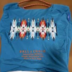 今日だけお値下げ！BALL＆CHAIN刺繍入り青トートバッグ Ｍサイズのサムネイル