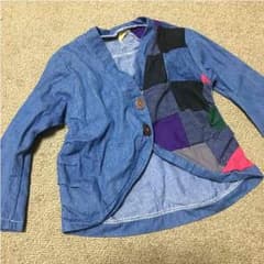 薄手デニムパッチワークカーディガンのサムネイル