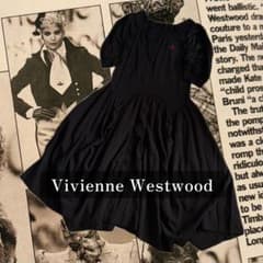 VivienneWestwood 強撚天竺ボーダーオフショルダーアルマジロドレス