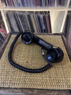 ダイヤル式電話 受話器 ヘッドセット 黒 DJ ヘッドフォン ヘッドホン