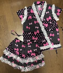 150 浴衣ドレス風 甚平 姫ギャル y2k リボンレース 平成 量産型 地雷