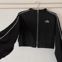 SHEIN クロップド丈 ジャージ ブラックのサムネイル