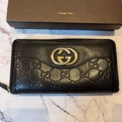 7*7様 グッチ　GUCCI 長財布　ブラック　ダブルG ラウンドファスナーのサムネイル